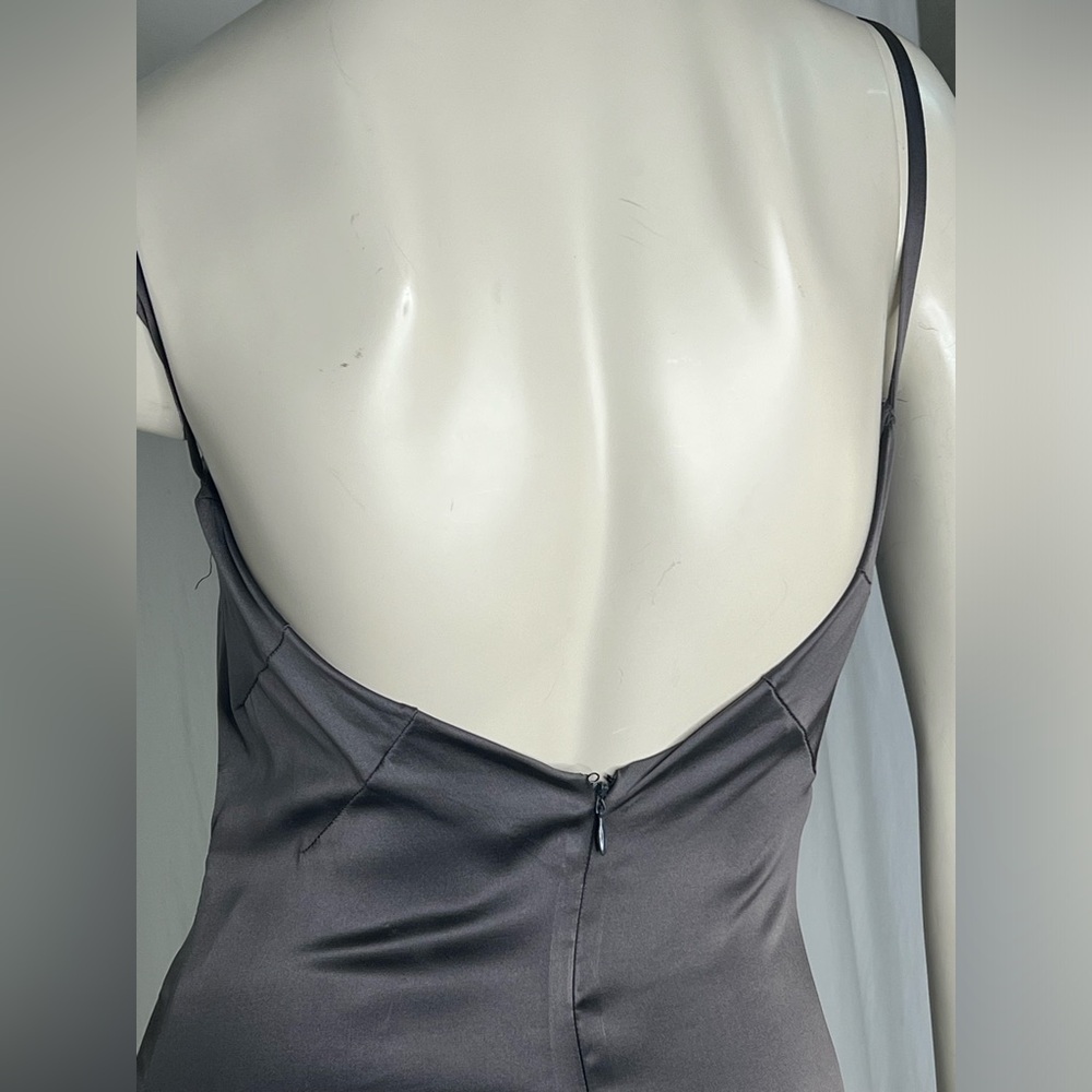 DOLCE GABBANA Vintage 1990’s Gray Silk MINI DRESS Size IT 40/42-US4/6. - Picture 3 of 5